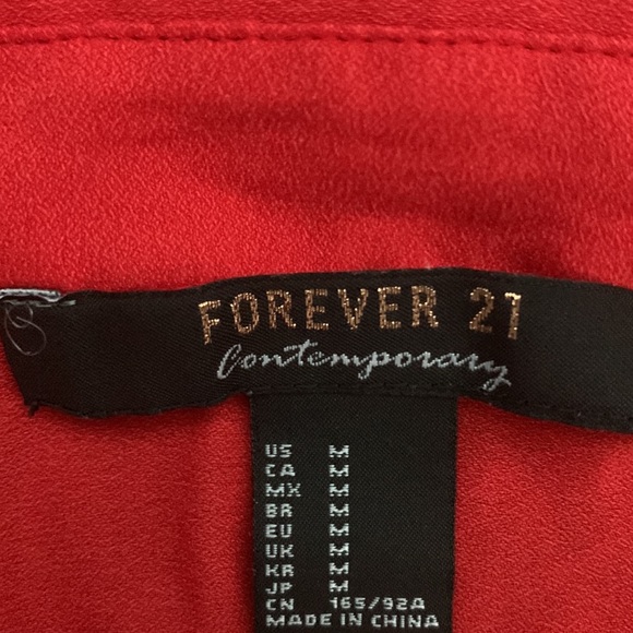 Forever 21 Red Button Down Shirt - Picture 4 of 4